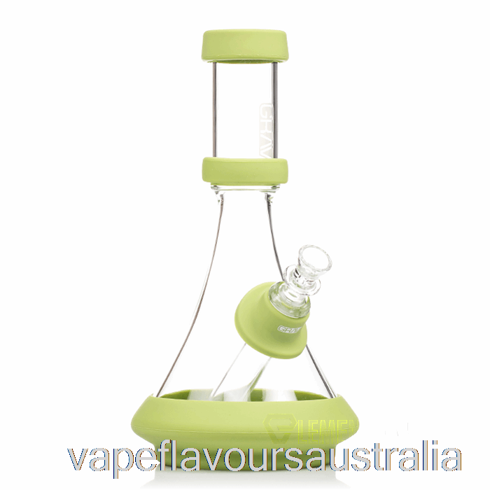Vape Australia GRAV Deco Beaker in Silicone Clear + Avocado Green